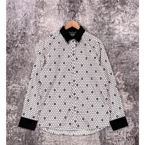 Rock Roll N Soul Shirt Medium Mens Skull Print Long Sleeve Casual Button